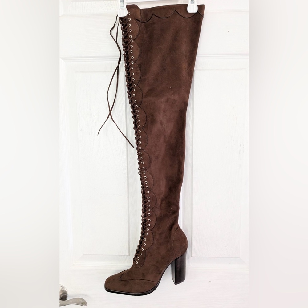 JEFFREY CAMPBELL Olianna Thigh- high lace-up riding boots - Picture 10 of 16